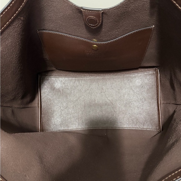 Coach Chocolate Brown Leather Tote with Gold Hardware - Picture 4 of 6